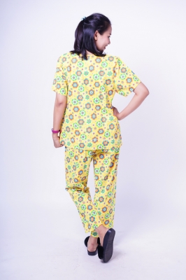 Mama Hamil Baju Tidur Piyama Full Kancing Celana Panjang - BD 254 Kuning